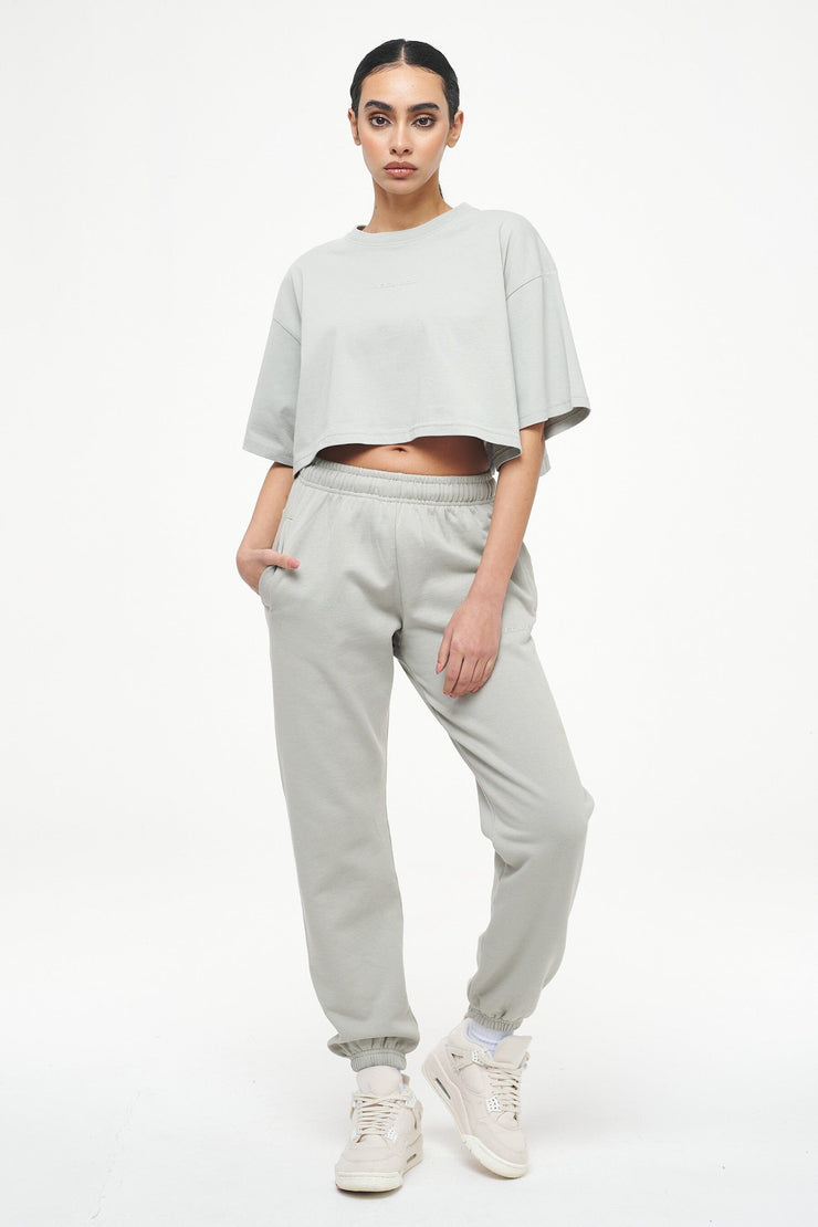 Pegador Layla Oversized Cropped Tee Vintage Washed Quiet Gray Gum Discount Store für neue Produkte