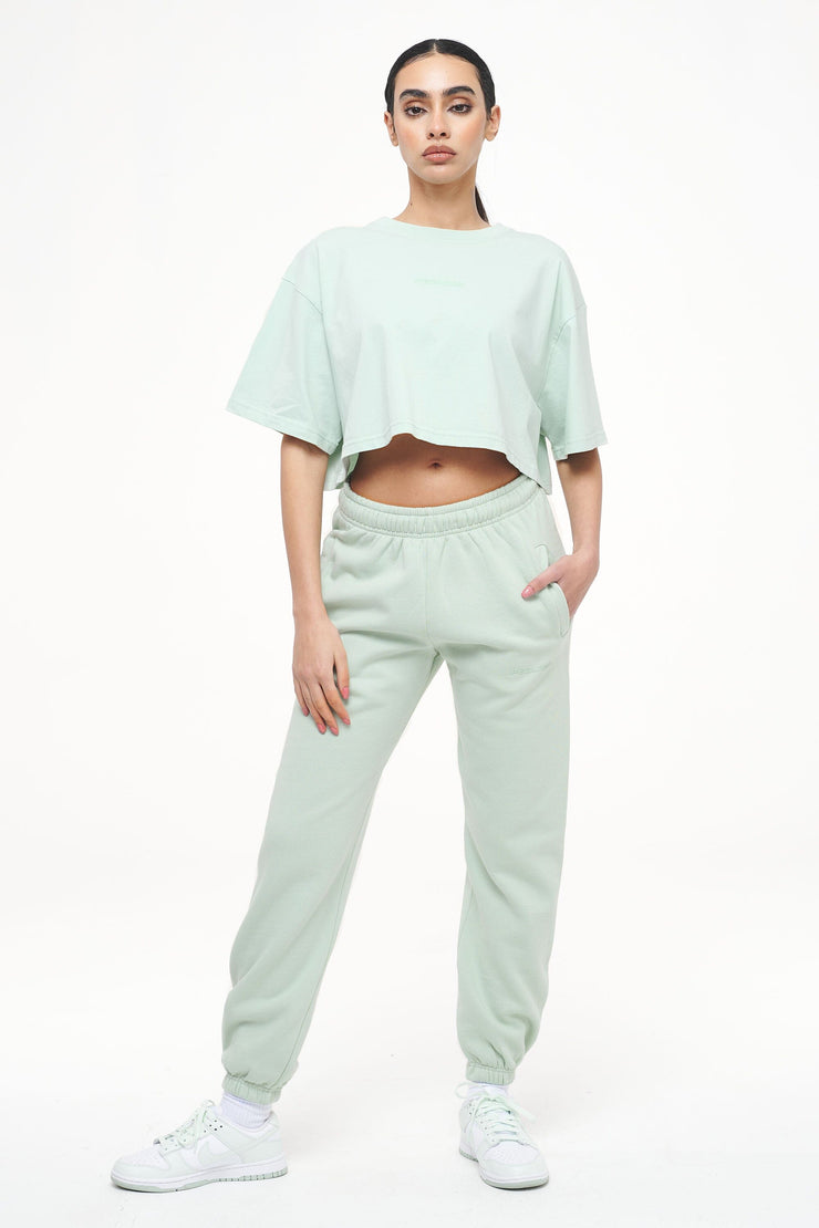 Pegador Grace High Waisted Sweat Pants Vintage Washed Milky Green Gum Riesige Rabatte