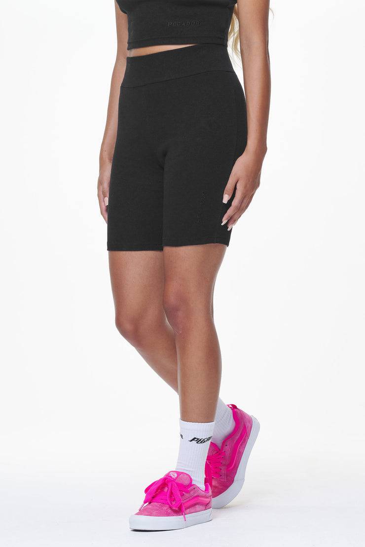 Pegador Barrie Rib Biker Shorts Black Clearance-Verkauf