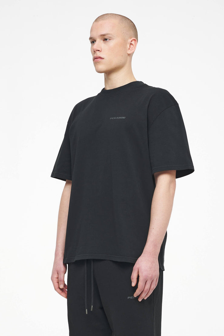 Pegador Logo Oversized Tee Vintage Washed Black Ink Gum Fabrikladen