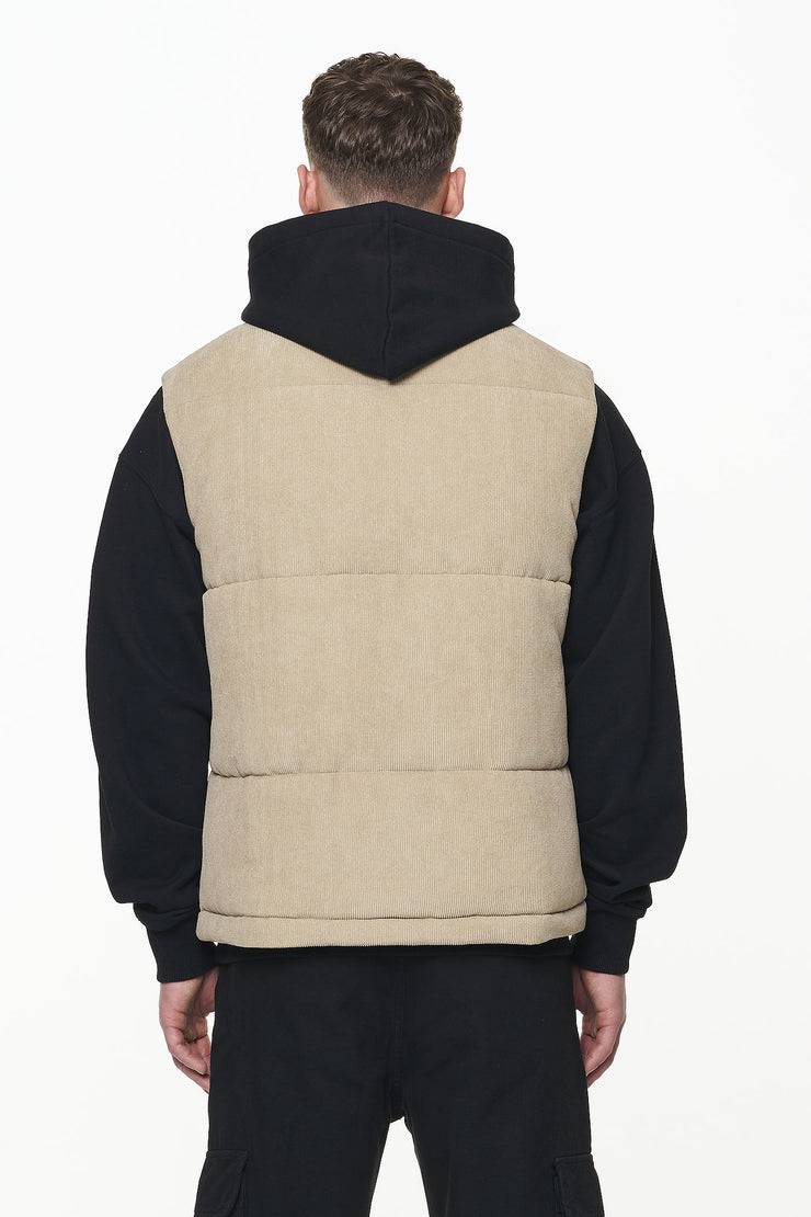 Pegador Bardon Cord Puffer Vest Sand 50% Rabatt für begrenzte Zeit