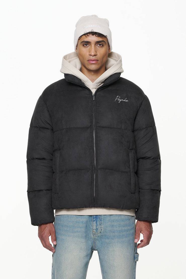Pegador Neum Suede Puffer Jacket Black Fabrikverkauf
