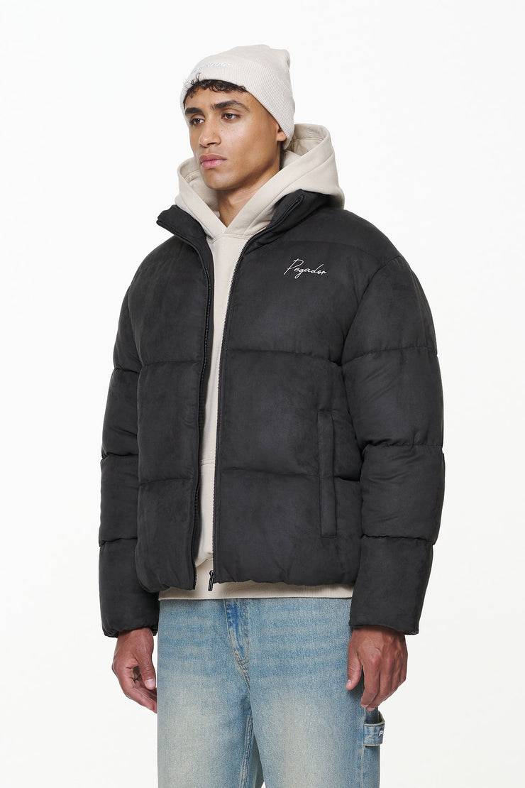 Pegador Neum Suede Puffer Jacket Black Fabrikverkauf