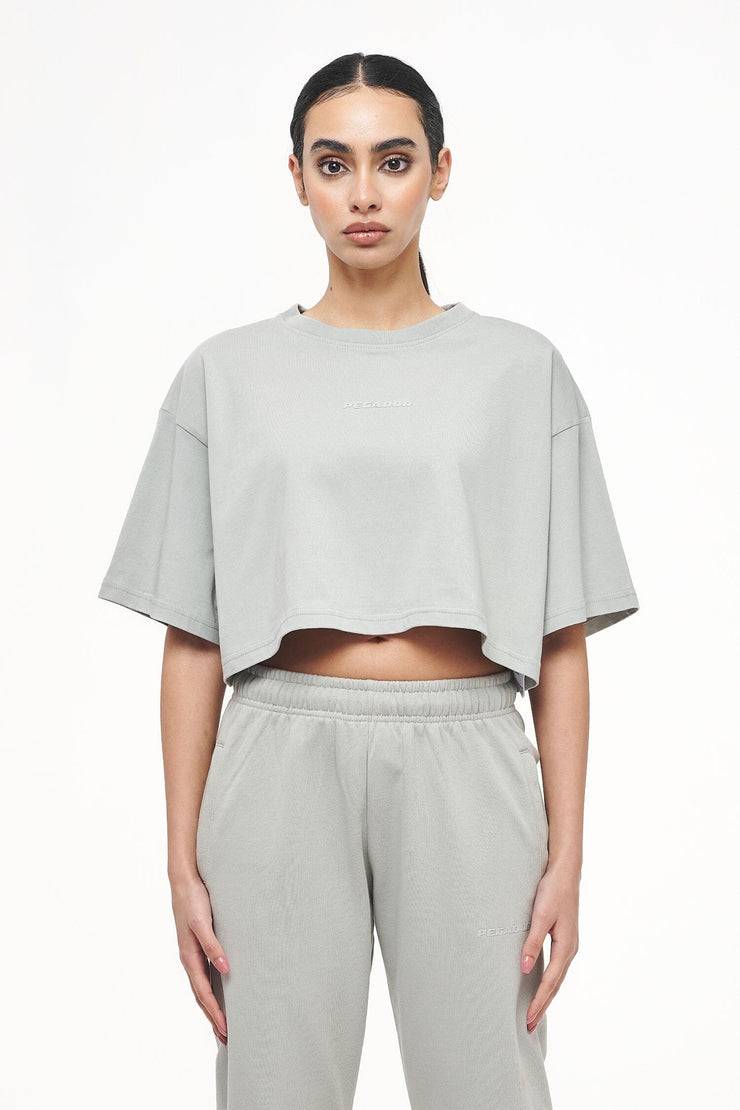 Pegador Layla Oversized Cropped Tee Vintage Washed Quiet Gray Gum Versandkostenfrei