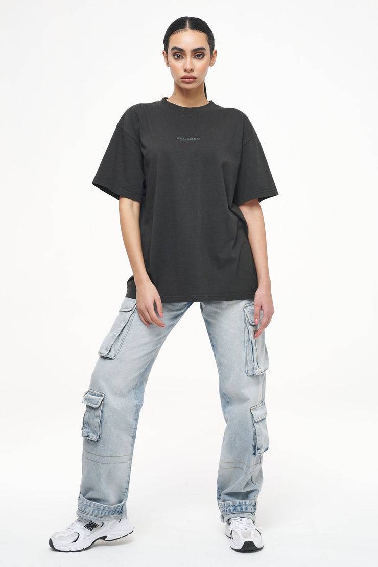 Pegador Beverly Oversized Tee Vintage Washed Iron Grey Gum Begrenztes Angebot