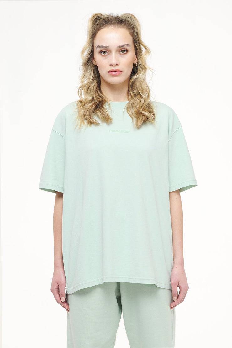 Pegador Beverly Logo Oversized Tee Vintage Washed Milky Green Gum Saisonschlussverkauf