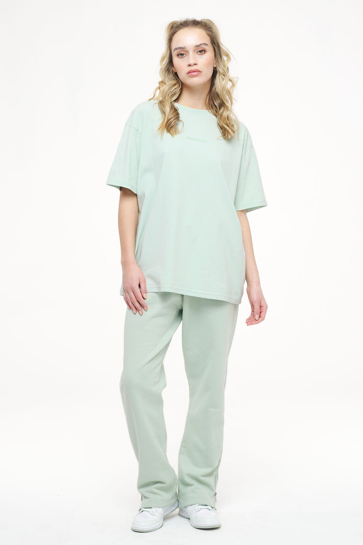 Pegador Beverly Logo Oversized Tee Vintage Washed Milky Green Gum Saisonschlussverkauf