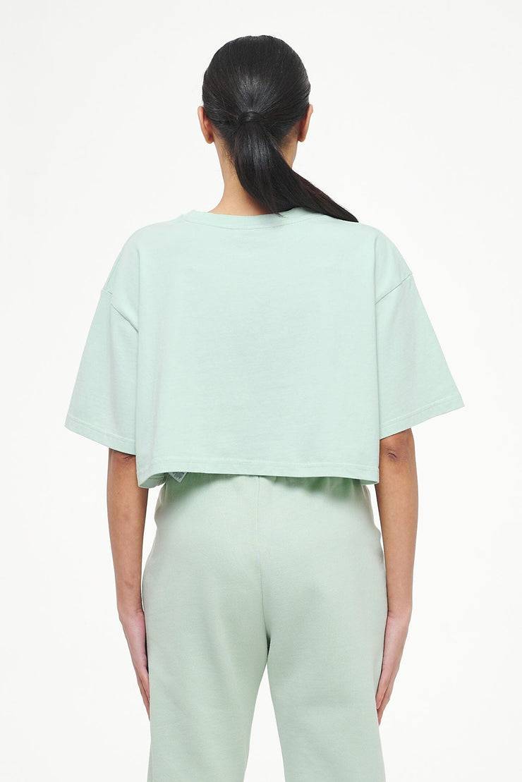 Pegador Layla Oversized Cropped Tee Vintage Washed Milky Green Gum Black Friday