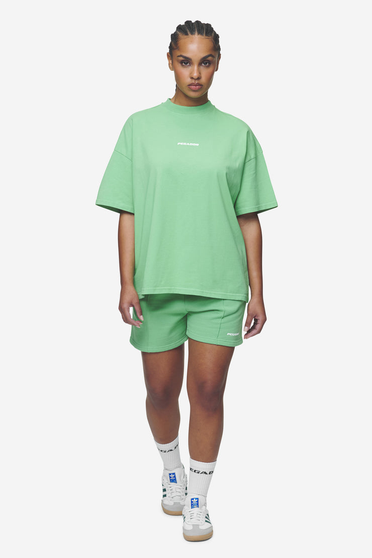 Pegador Sully High Waisted Shorts Washed Peppermint Green White Gum Vatertagsangebot