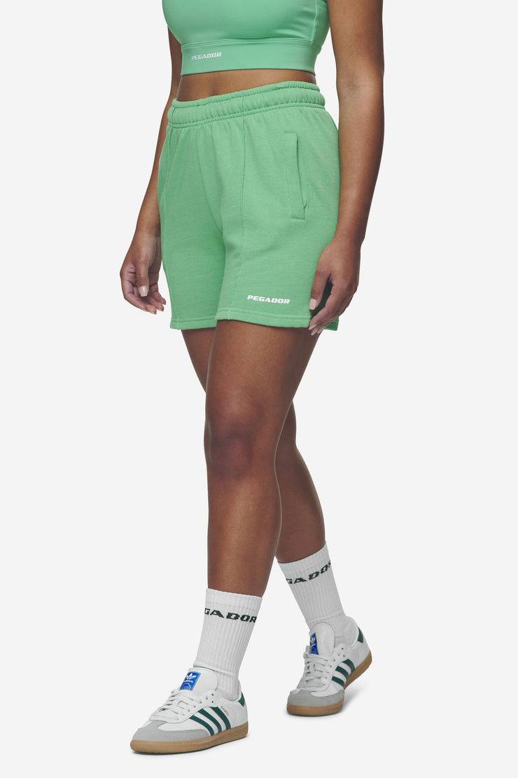 Pegador Sully High Waisted Shorts Washed Peppermint Green White Gum Vatertagsangebot
