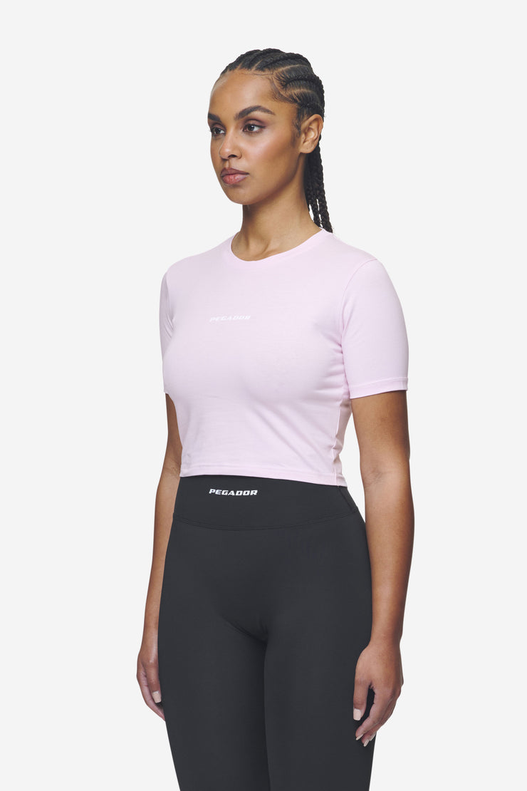 Pegador Ines Cropped Baby Tee Washed Bubblegum White Gum Online Outlet
