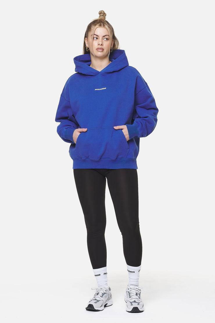 Pegador Clarita Logo Oversized Hoodie Washed True Blue White Gum Blitzangebot