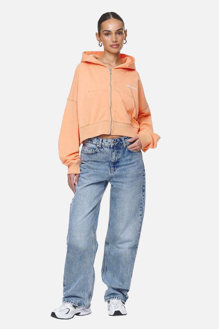 Pegador Marla Cropped Zip Hoodie Washed Apricot White Gum Große Rabatte