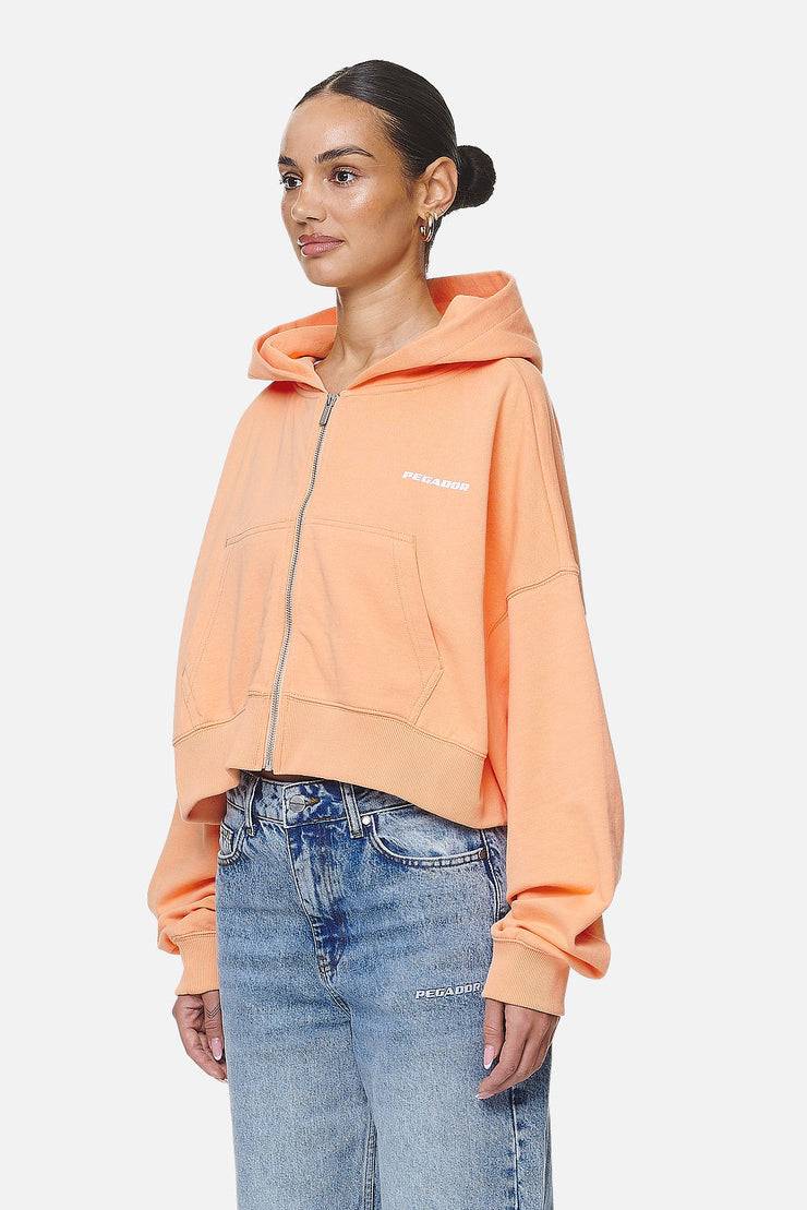 Pegador Marla Cropped Zip Hoodie Washed Apricot White Gum Große Rabatte