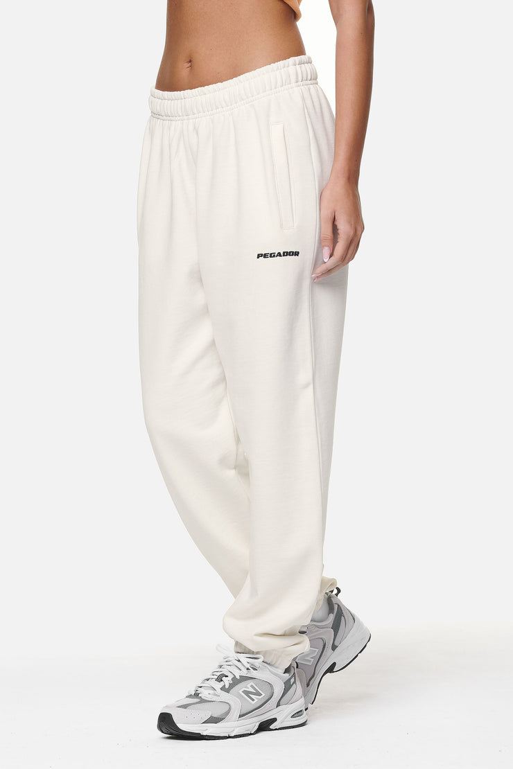 Pegador Villa High Waisted Sweat Pants Washed Coconut Milk Black Gum Bestseller