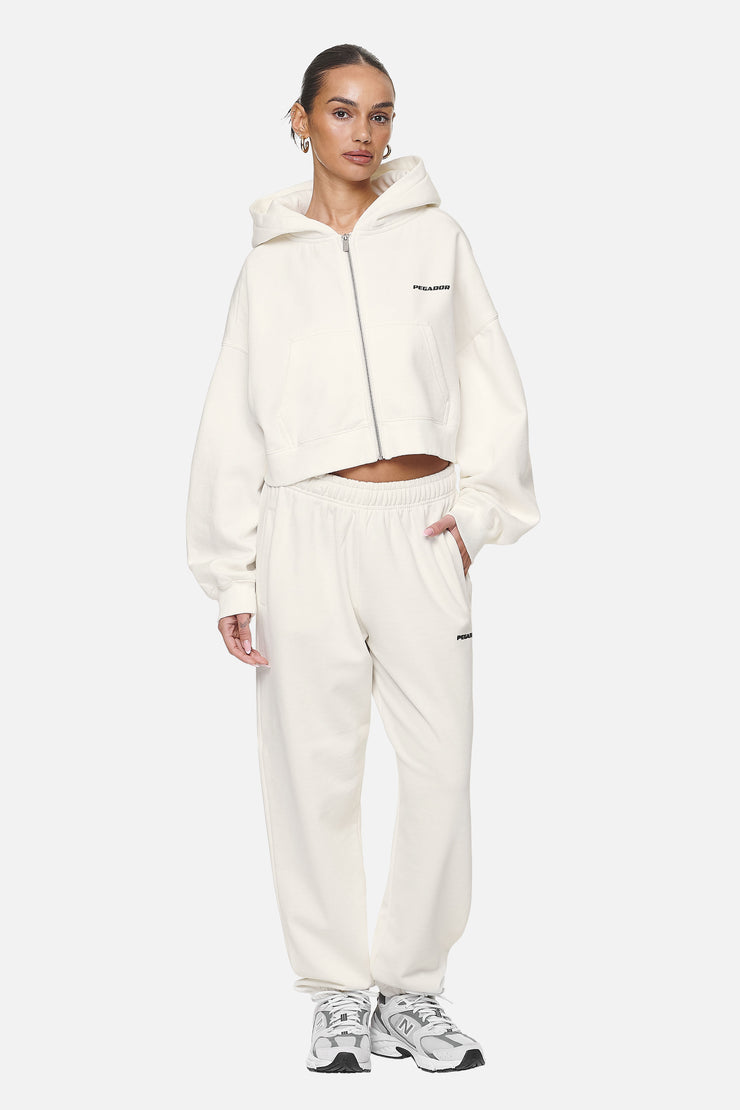 Pegador Villa High Waisted Sweat Pants Washed Coconut Milk Black Gum Bestseller