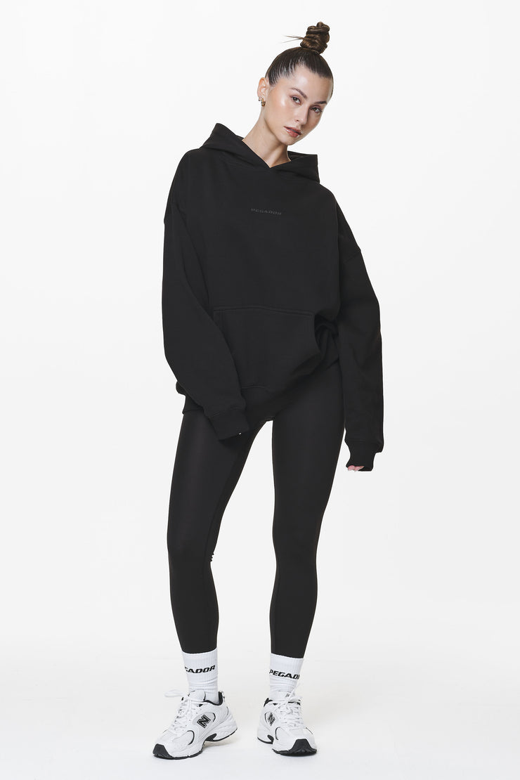 Pegador Clarita Logo Oversized Hoodie Black Gum Tägliche Deals