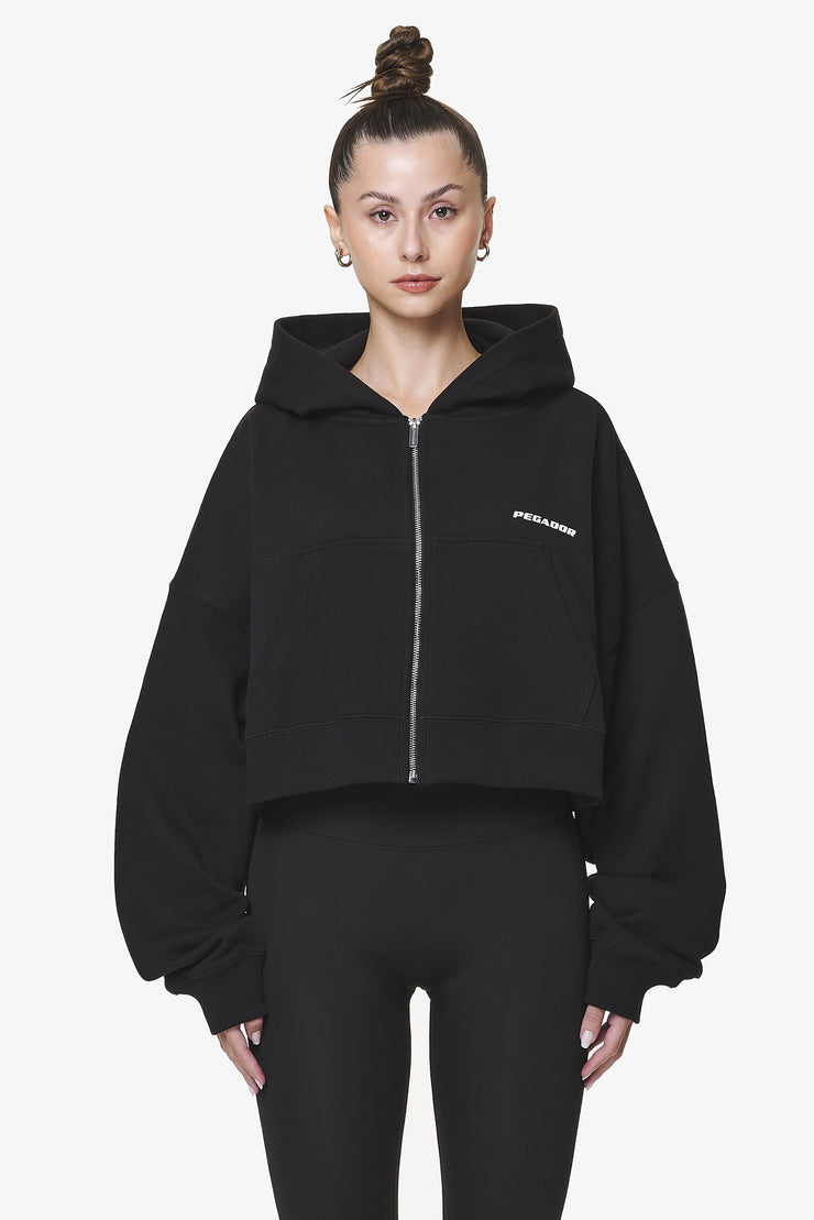Pegador Marla Cropped Zip Hoodie Black Gum Sonderangebote