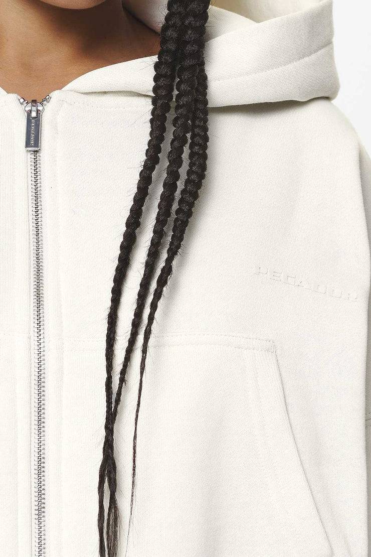 Pegador Marla Cropped Zip Hoodie Washed Salty Cream Gum Begrenzte Freigabe