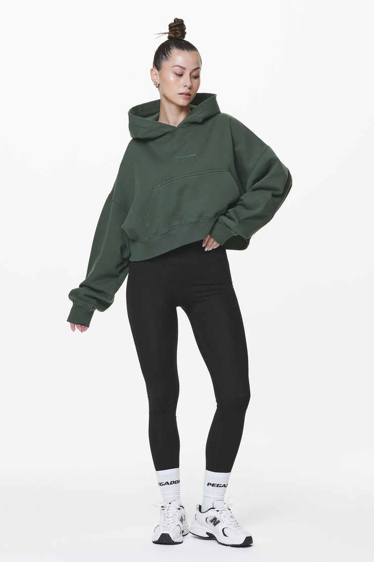 Pegador Salita Oversized Cropped Hoodie Washed Sage Green Gum Letzte 2 Tage