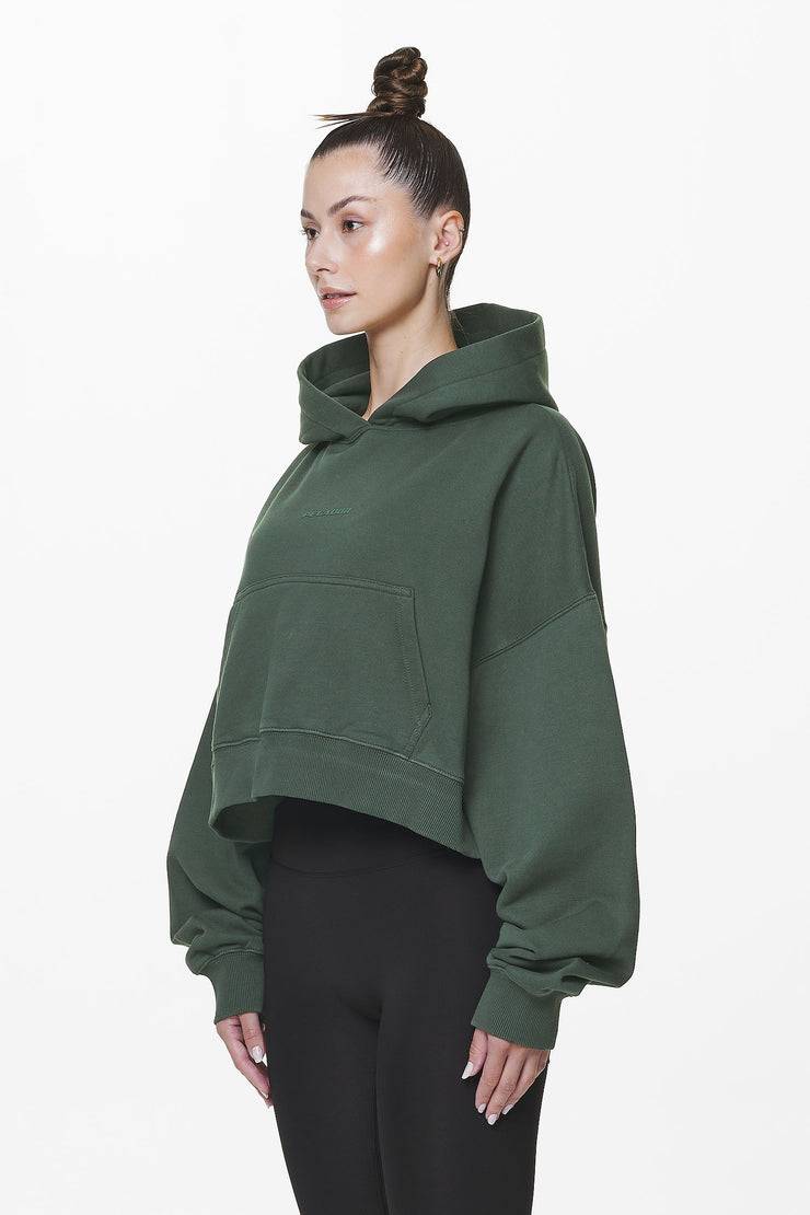 Pegador Salita Oversized Cropped Hoodie Washed Sage Green Gum Letzte 2 Tage