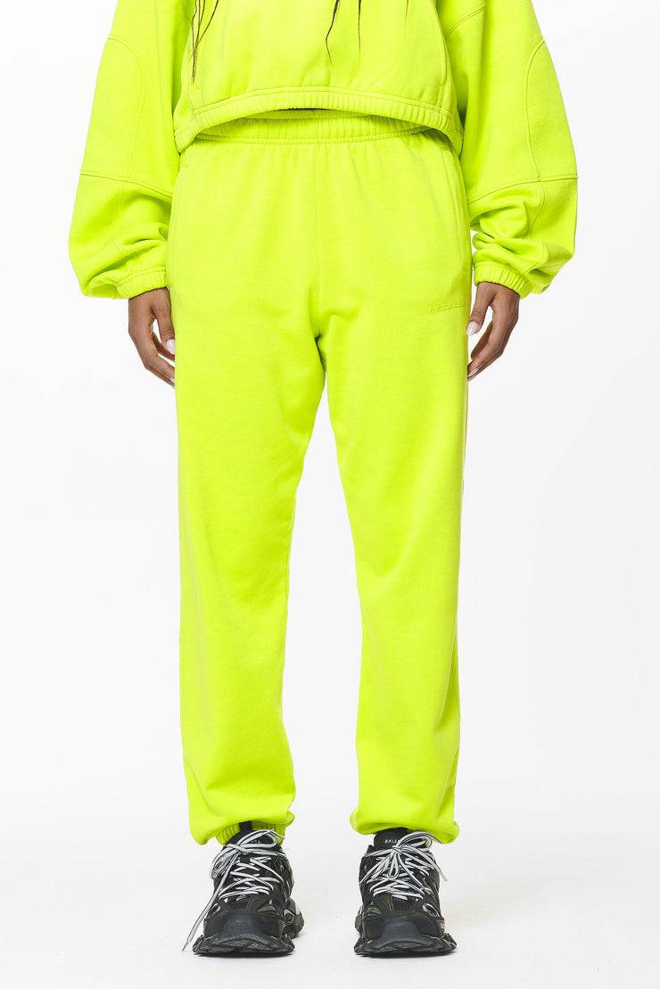 Pegador Villa High Waisted Sweat Pants Washed Lime Yellow Gum Vierteljährliche Förderung