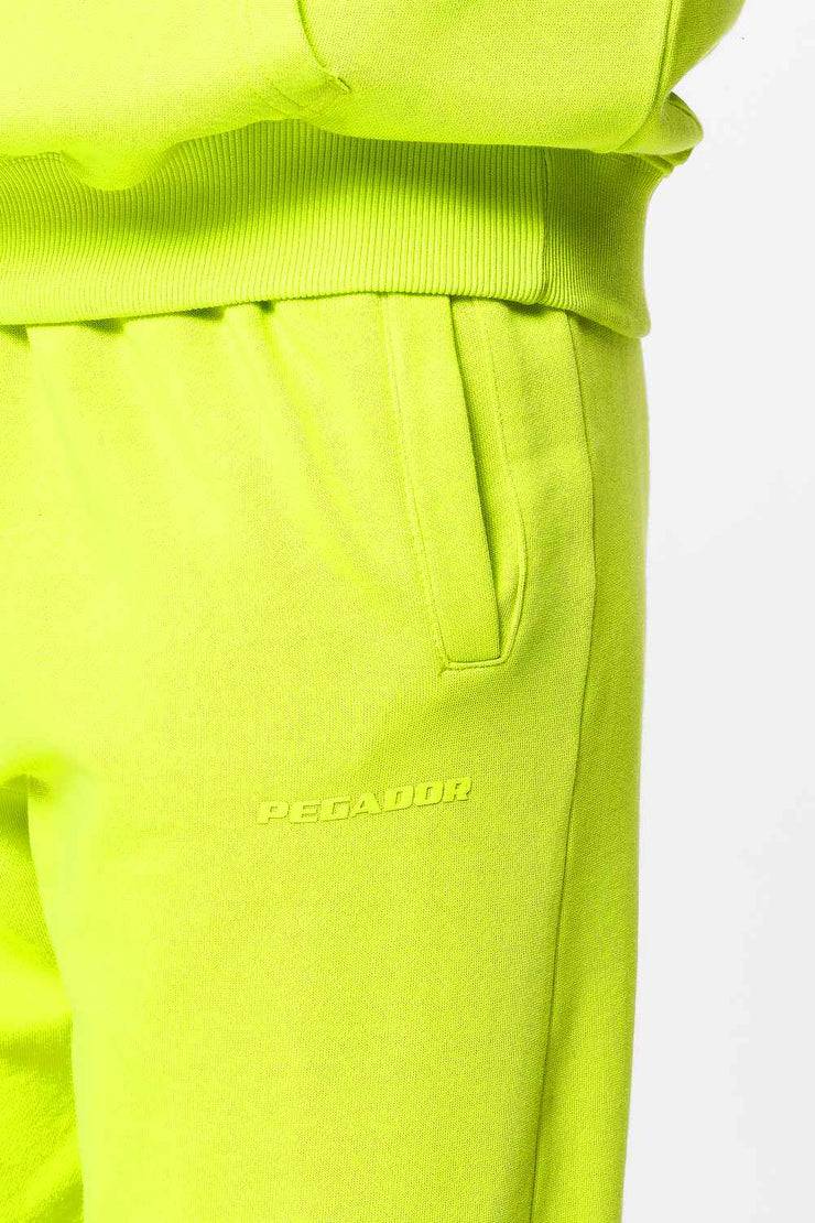 Pegador Villa High Waisted Sweat Pants Washed Lime Yellow Gum Vierteljährliche Förderung