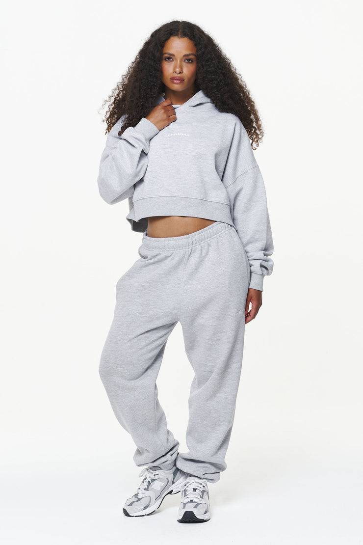 Pegador Chancery Oversized Cropped Hoodie Grey Melange Bis zu 55% Rabatt