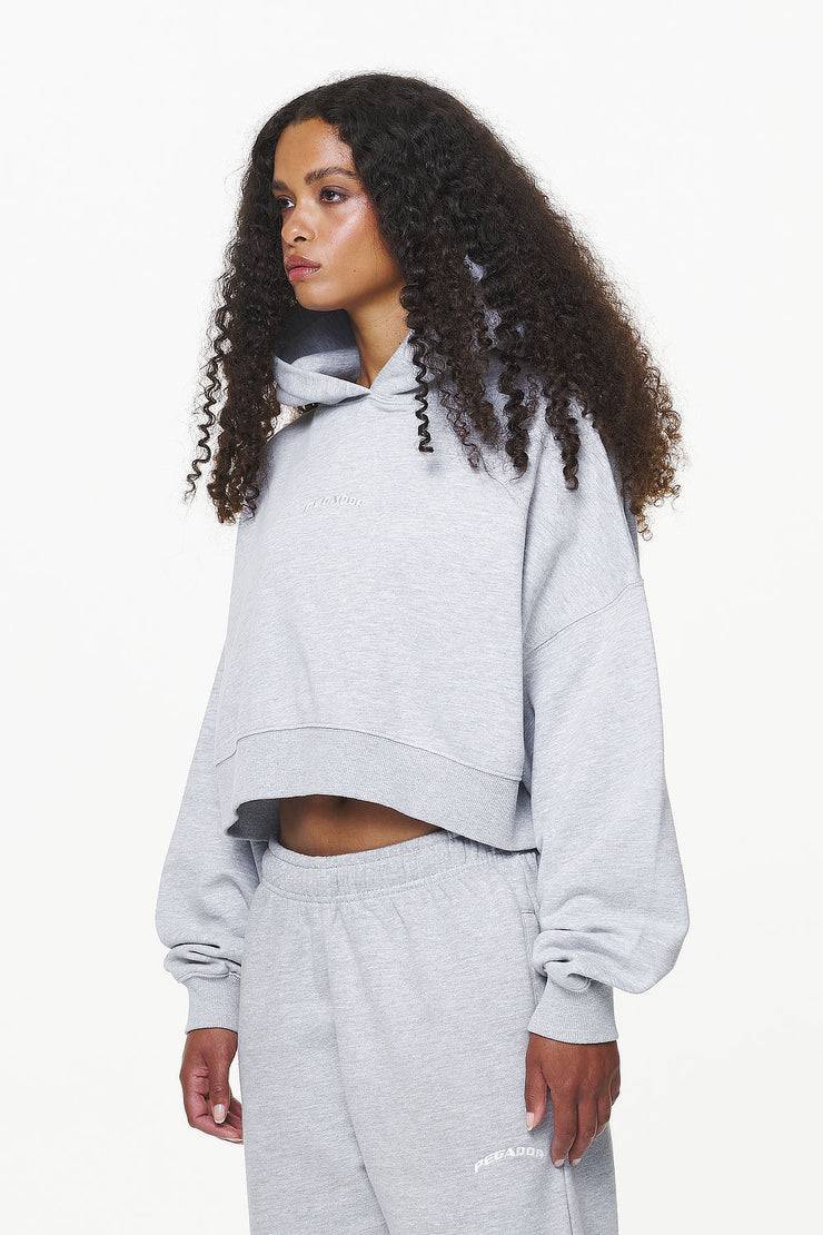 Pegador Chancery Oversized Cropped Hoodie Grey Melange Bis zu 55% Rabatt