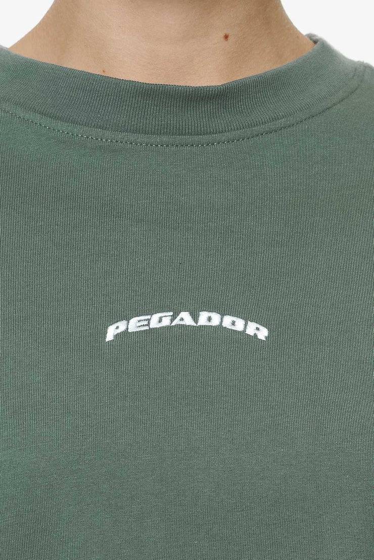 Pegador Thames Heavy Oversized Tee Vintage Washed Garden Green Clearance-Verkauf