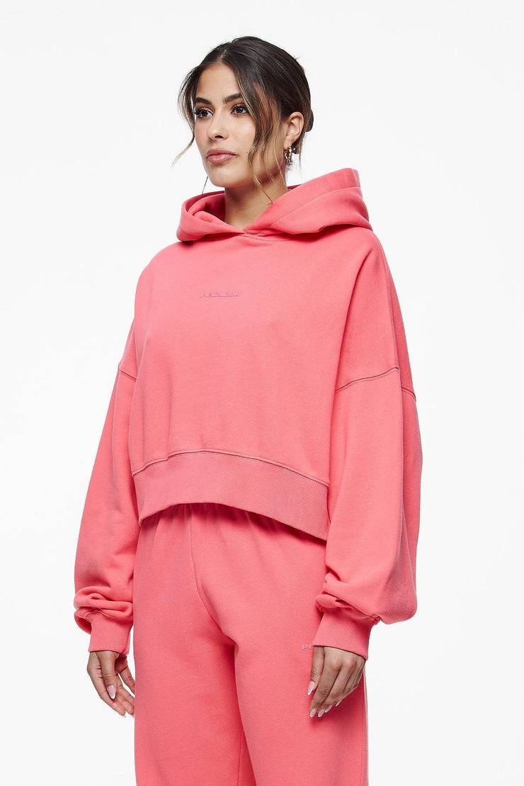 Pegador Salita Oversized Cropped Hoodie Vintage Washed Strawberry Gum Kostenloser Versand international