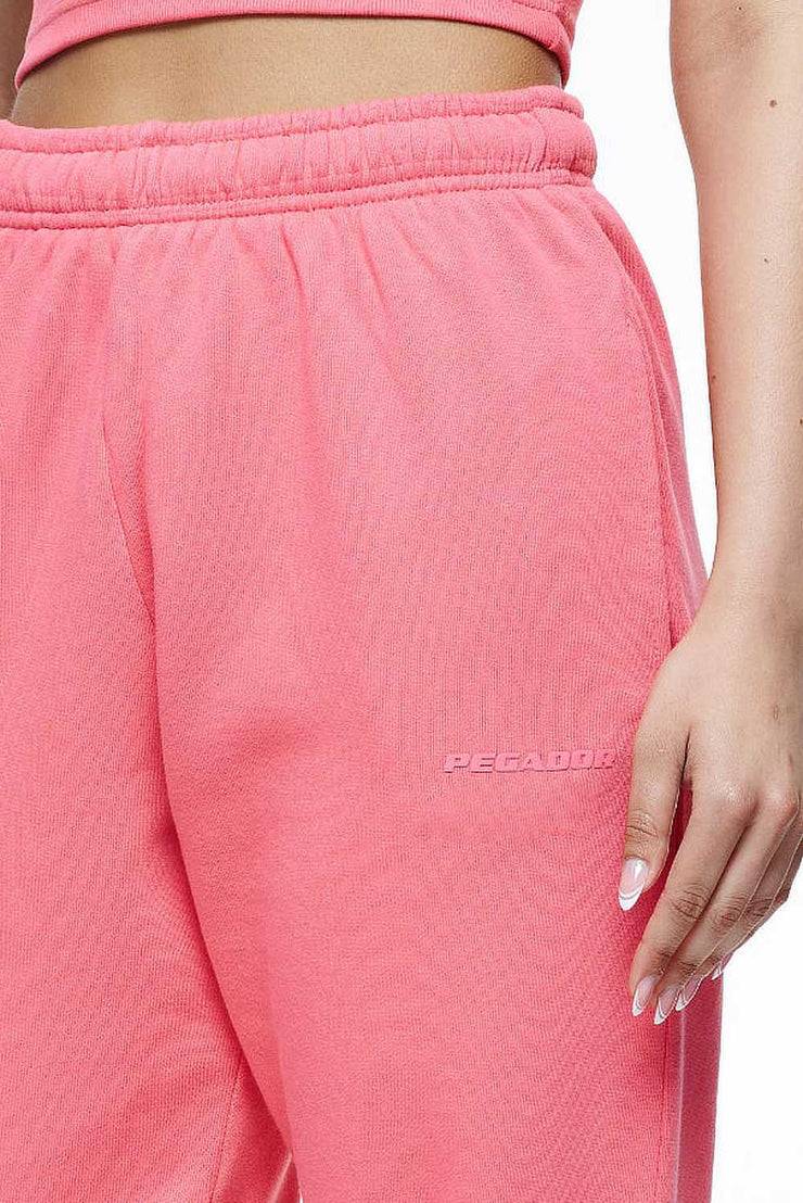 Pegador Villa High Waisted Sweat Pants Vintage Washed Strawberry Gum Begrenzt auf 3 Tage