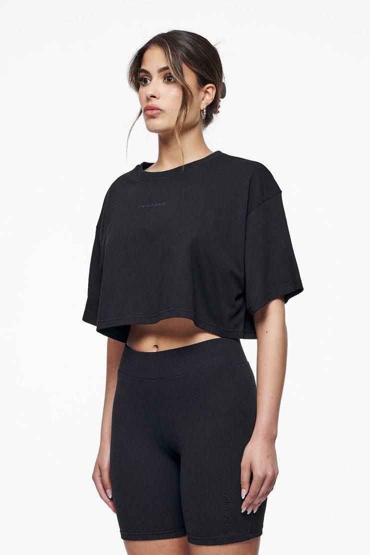 Pegador Layla Oversized Cropped Tee Black Gum Auslauf