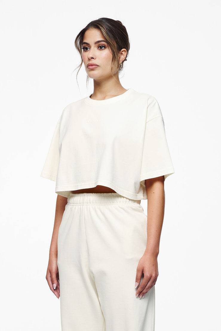 Pegador Layla Oversized Cropped Tee Vintage Washed Unbleached Gum Fabrikverkauf