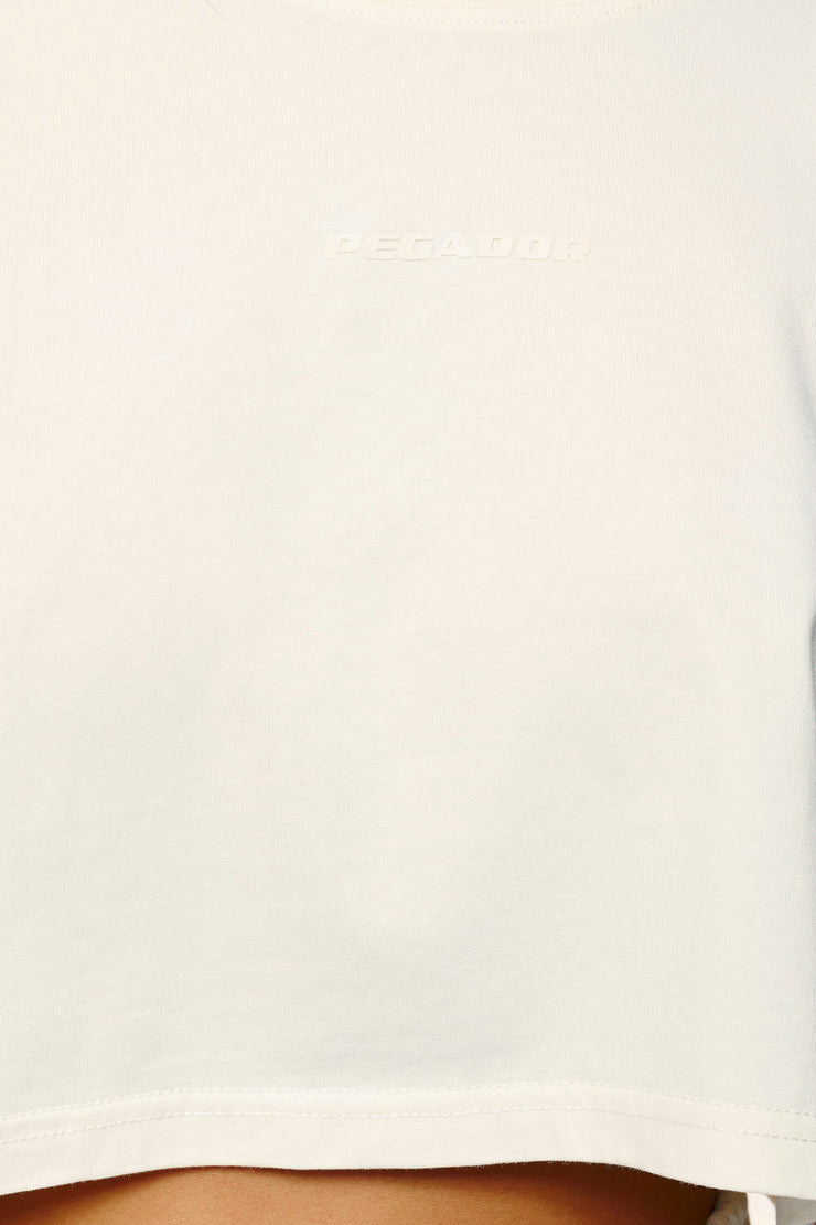 Pegador Layla Oversized Cropped Tee Vintage Washed Unbleached Gum Fabrikverkauf