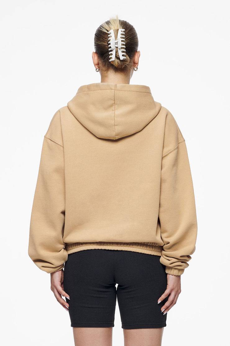 Pegador Valinda Cropped Zip Hoodie Vintage Washed Espresso Gum Limitierter Zeitrabatt
