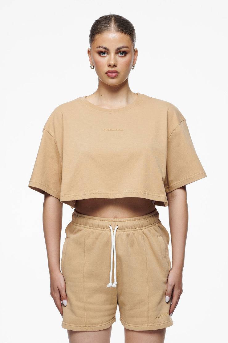 Pegador Layla Oversized Cropped Tee Vintage Washed Espresso Gum Fabrik Onlineshop