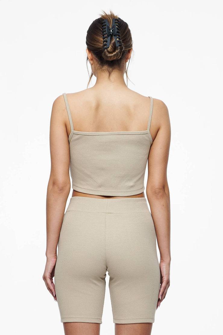 Pegador Ruby Rib Crop Top Vintage Washed Espresso Rabatt