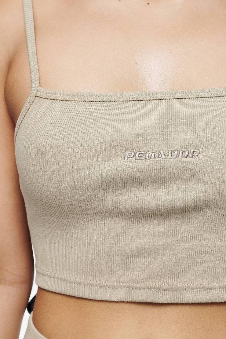 Pegador Ruby Rib Crop Top Vintage Washed Espresso Rabatt