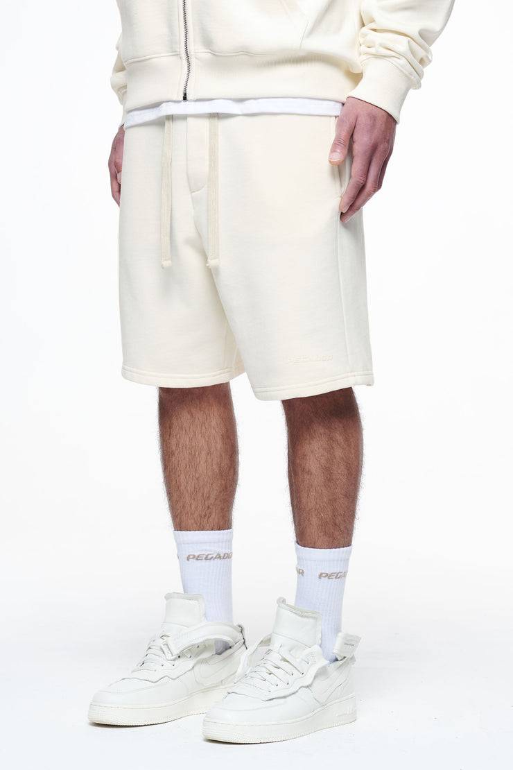 Pegador Logo Heavy Sweat Shorts Vintage Washed Unbleached Gum Online Shopping