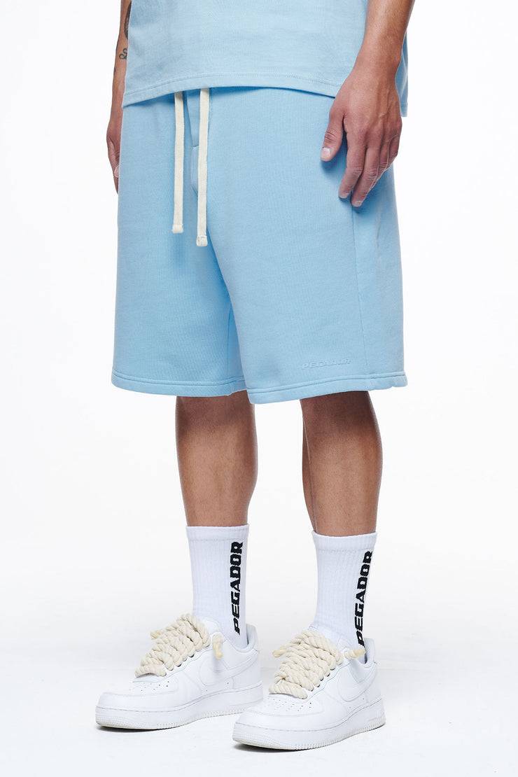 Pegador Logo Heavy Sweat Shorts Vintage Washed Riviera Blue Gum Preisnachlass