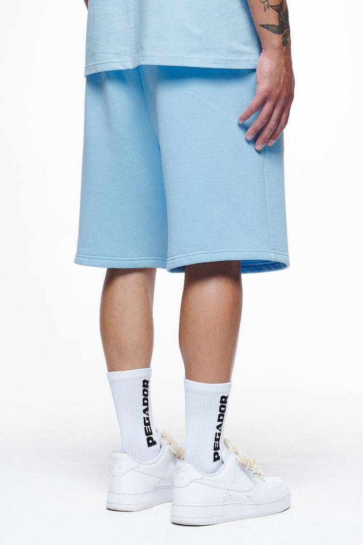 Pegador Logo Heavy Sweat Shorts Vintage Washed Riviera Blue Gum Preisnachlass