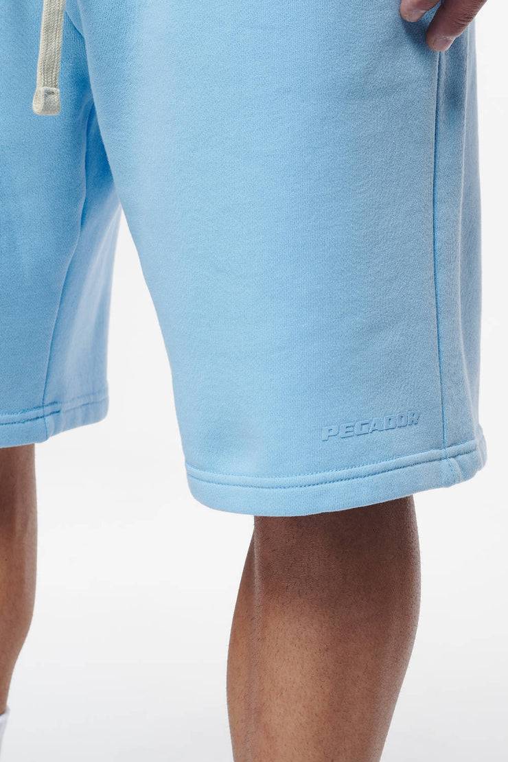 Pegador Logo Heavy Sweat Shorts Vintage Washed Riviera Blue Gum Preisnachlass