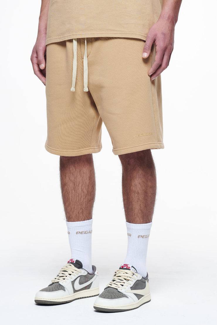 Pegador Logo Heavy Sweat Shorts Vintage Washed Espresso Gum Black Friday