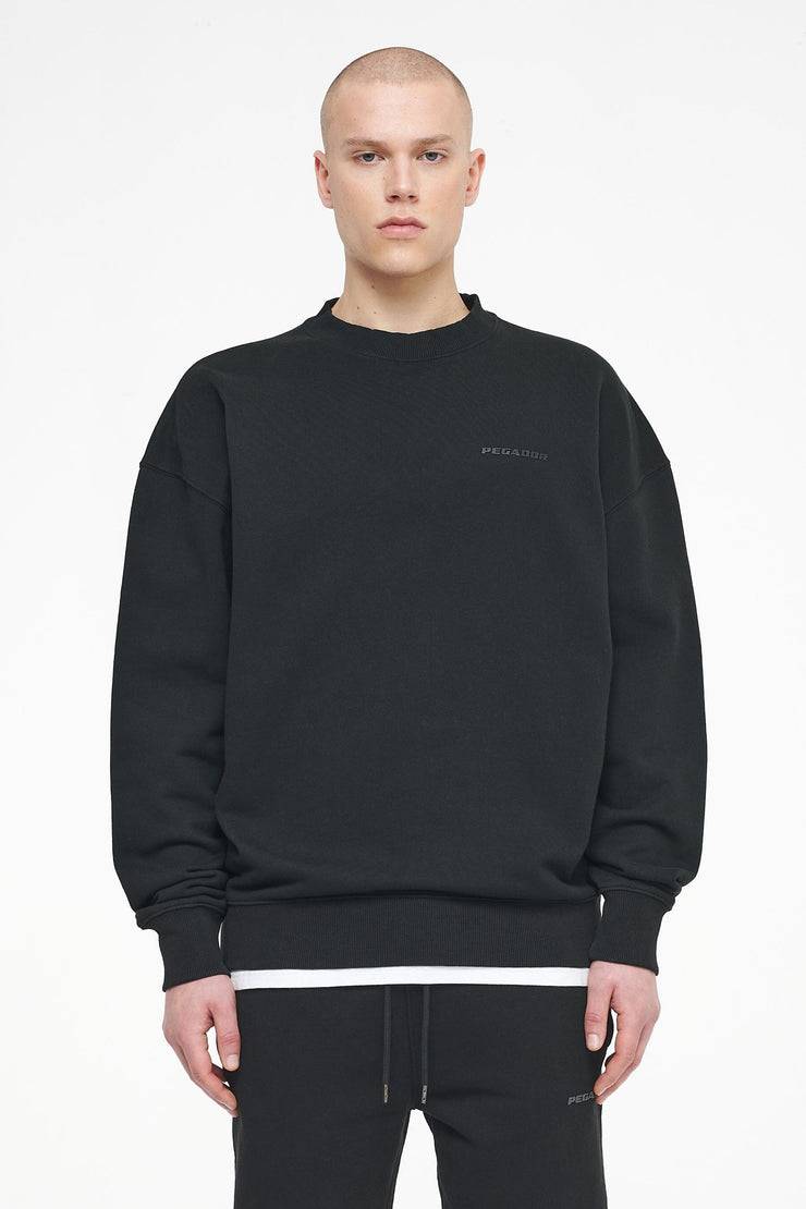 Pegador Logo Oversized Sweater Vintage Washed Black Ink Gum Vatertagsangebot