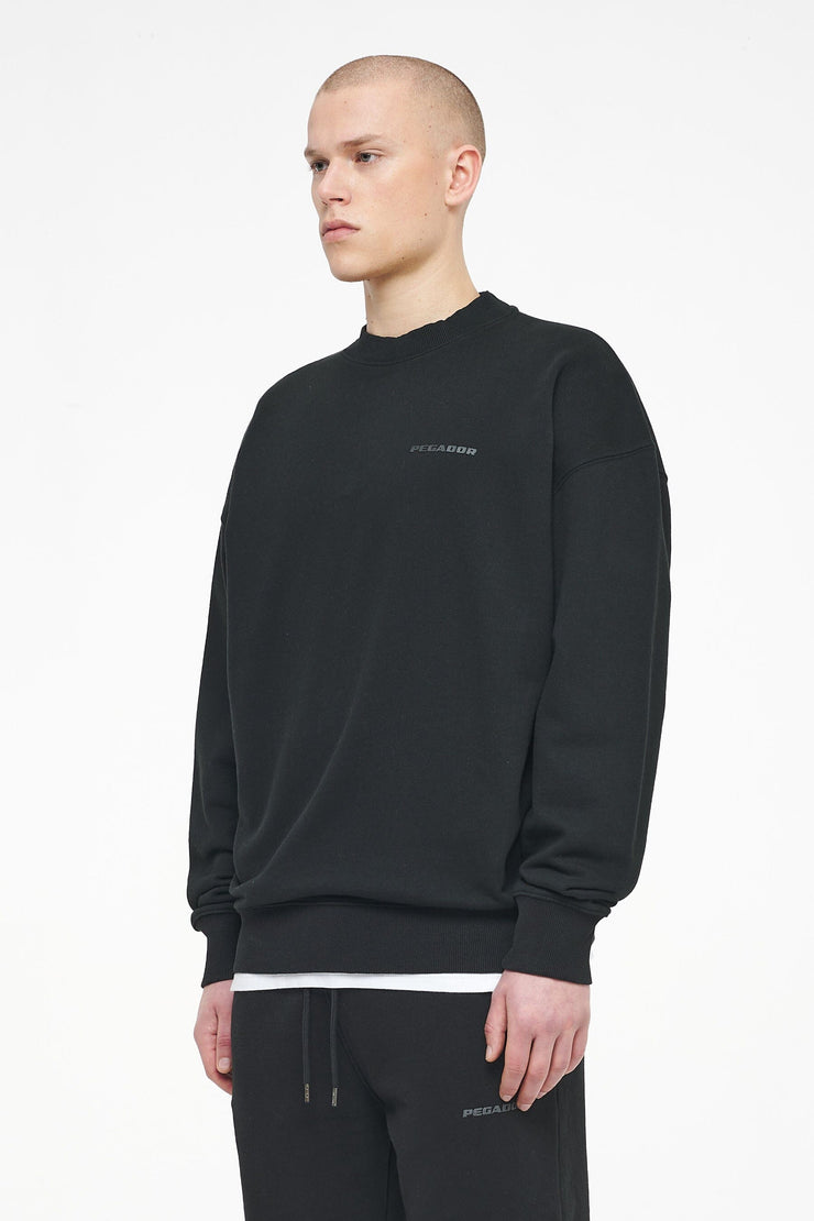 Pegador Logo Oversized Sweater Vintage Washed Black Ink Gum Vatertagsangebot