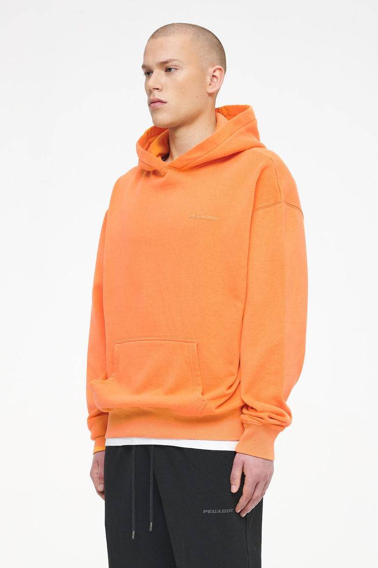 Pegador Logo Oversized Hoodie Vintage Washed Sunrise Orange Gum Jubiläumsangebot
