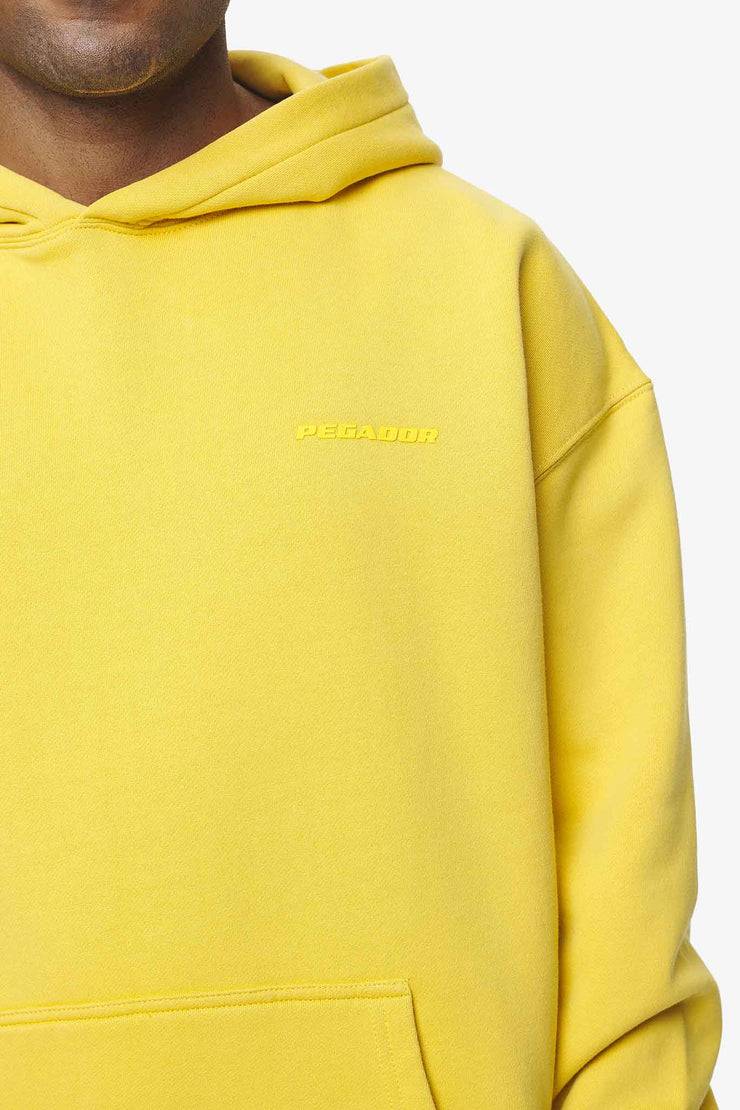 Pegador Logo Oversized Hoodie Vintage Washed Solar Yellow Gum Lagerräumung