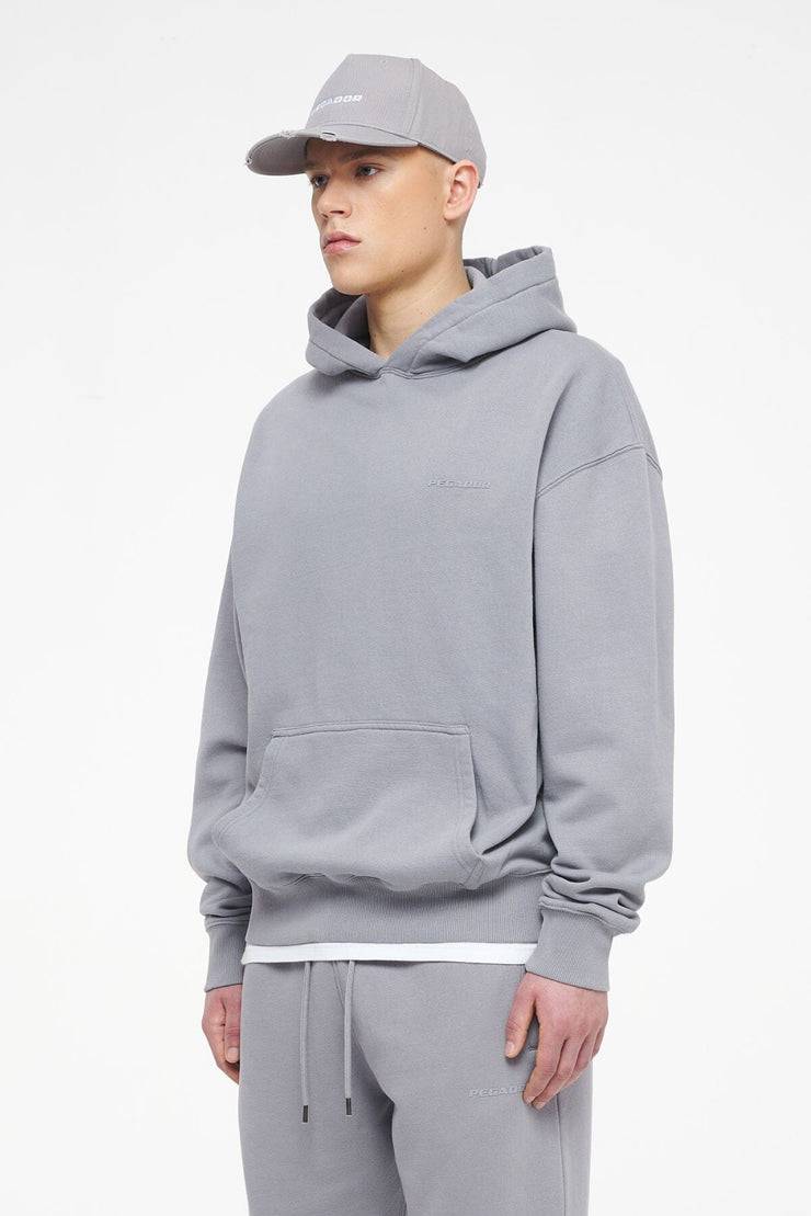Pegador Logo Oversized Hoodie Vintage Washed Dusk Grey Gum Heißer Verkauf