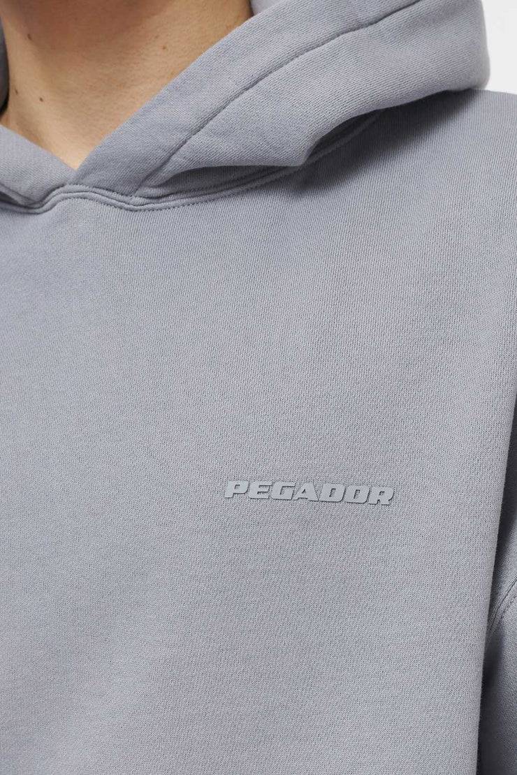 Pegador Logo Oversized Hoodie Vintage Washed Dusk Grey Gum Heißer Verkauf